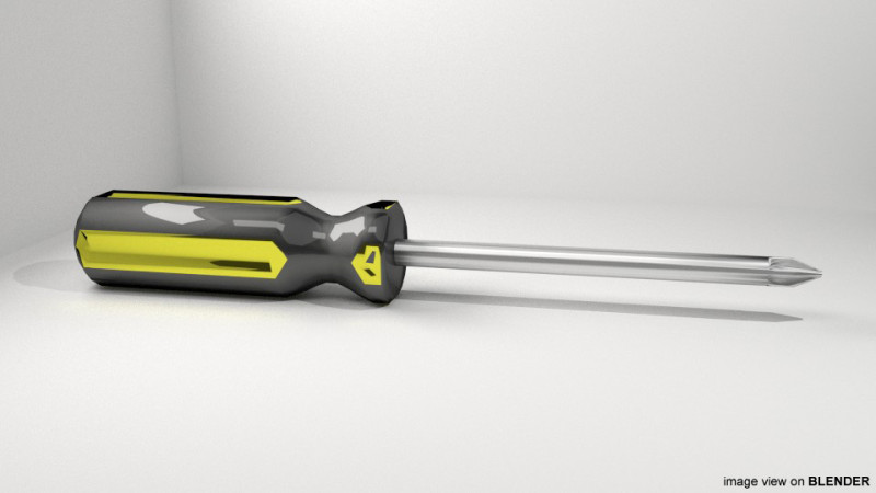 Mechanical Handtools - Screwdriver cross-bade tip Model 3D .c4d .max .obj .3ds .fbx .stl .blend 