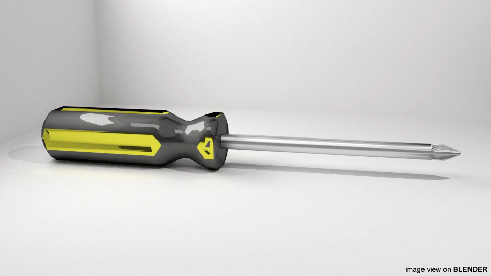 Mechanical Handtools - Screwdriver cross-bade tip 3D Model .c4d .max .obj .3ds .fbx .stl .blend 