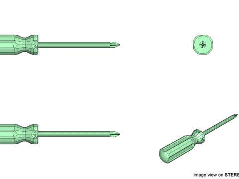 Mechanical Handtools - Screwdriver cross-bade tip 3D Model