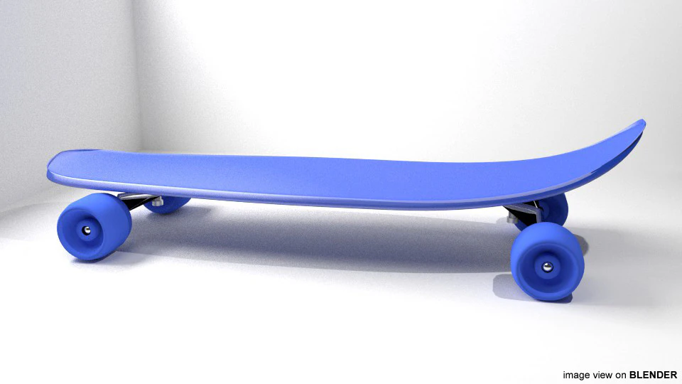 Skateboard - Type 1 3D Model .c4d .max .obj .3ds .fbx .stl .blend