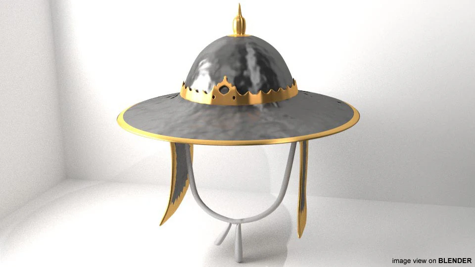Medieval Combat Helmet - Ayutthaya 3D Model .c4d .max .obj .3ds .fbx .stl .blend
