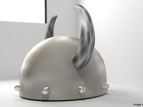 Medieval Combat Helmet - Horn Helm Model 3D