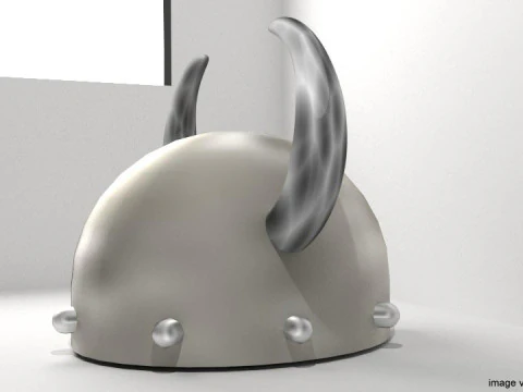 Medieval Combat Helmet - Horn Helm 3D Model