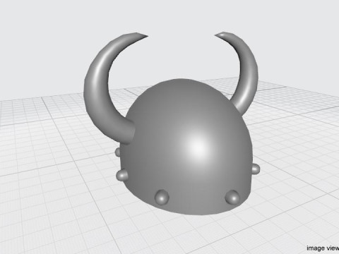 Medieval Combat Helmet - Horn Helm Model 3D