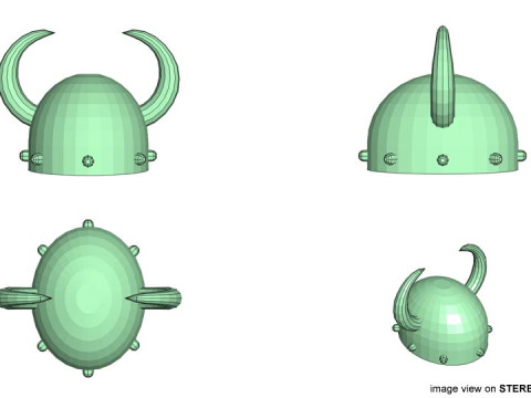 Medieval Combat Helmet - Horn Helm Model 3D