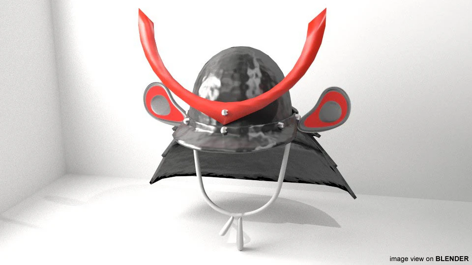 Medieval Combat Helmet - Kabuto 3D Model .c4d .max .obj .3ds .fbx .stl .blend