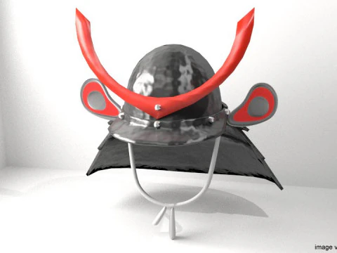 Helm Tempur Abad Pertengahan - Kabuto Model 3D