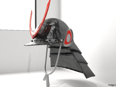 Medieval Combat Helmet - Kabuto 3D Model