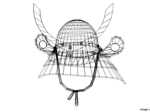 Medieval Combat Helmet - Kabuto 3D Model