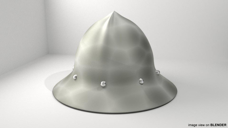 Medieval Combat Helmet - Kettle Hat 3D Model .c4d .max .obj .3ds .fbx .stl .blend 