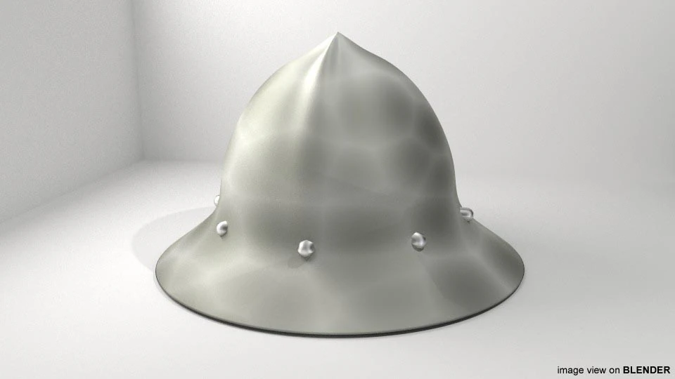 Medieval Combat Helmet - Kettle Hat 3D Model .c4d .max .obj .3ds .fbx .stl .blend 