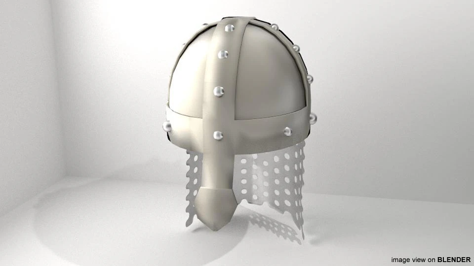 Medieval Combat Helmet - Spangenhelm 3D Model .c4d .max .obj .3ds .fbx .stl .blend