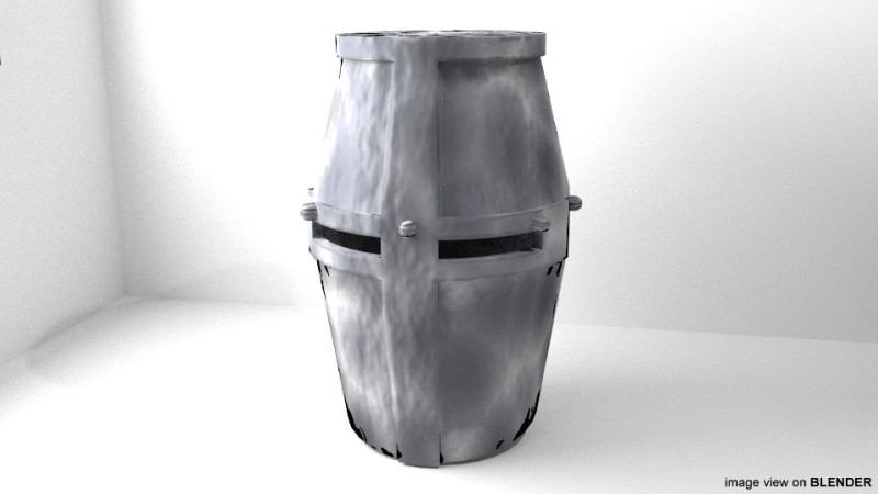 Medieval Combat Helmet - Top Helm 3D Model .c4d .max .obj .3ds .fbx .stl .blend 