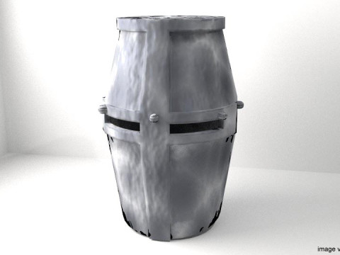 Medieval Combat Helmet - Top Helm 3D Model