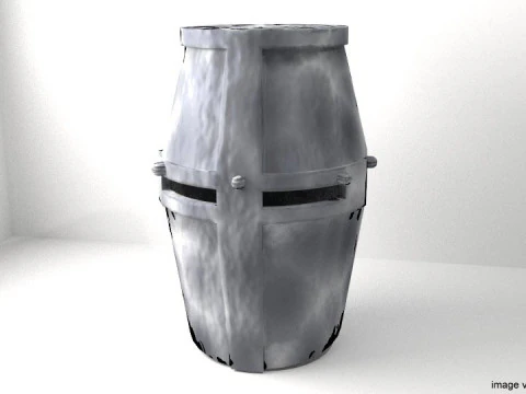 Helm Tempur Abad Pertengahan - Helm Atas Model 3D
