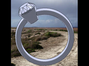 anello di diamanti Modello 3D