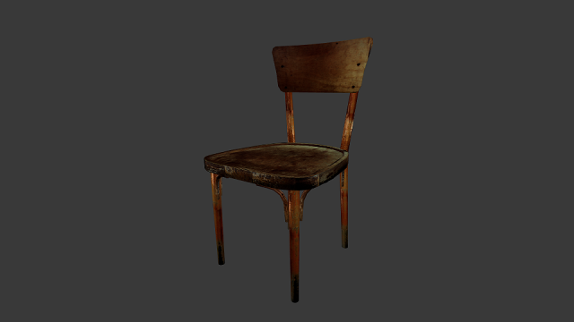 old chair 3D Model .c4d .max .obj .3ds .fbx .stl .blend 