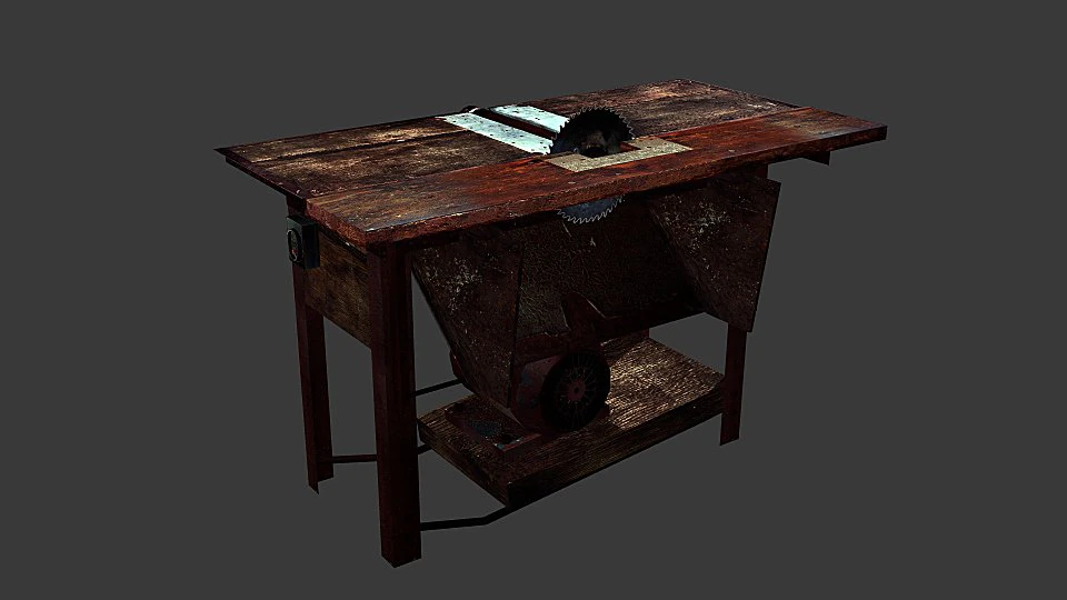 old circular saw 3D Model .c4d .max .obj .3ds .fbx .stl .blend