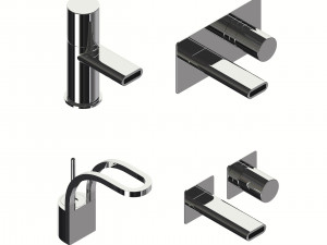 bathroom mixer set model white-black-chrome 3D-Modell