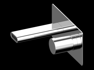 bathroom mixer set model white-black-chrome 3D-Modell