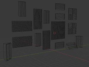 acoustic panels pack 3D Model