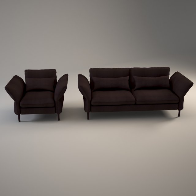 sofa and armchair 3D Model .c4d .max .obj .3ds .fbx .stl .blend 