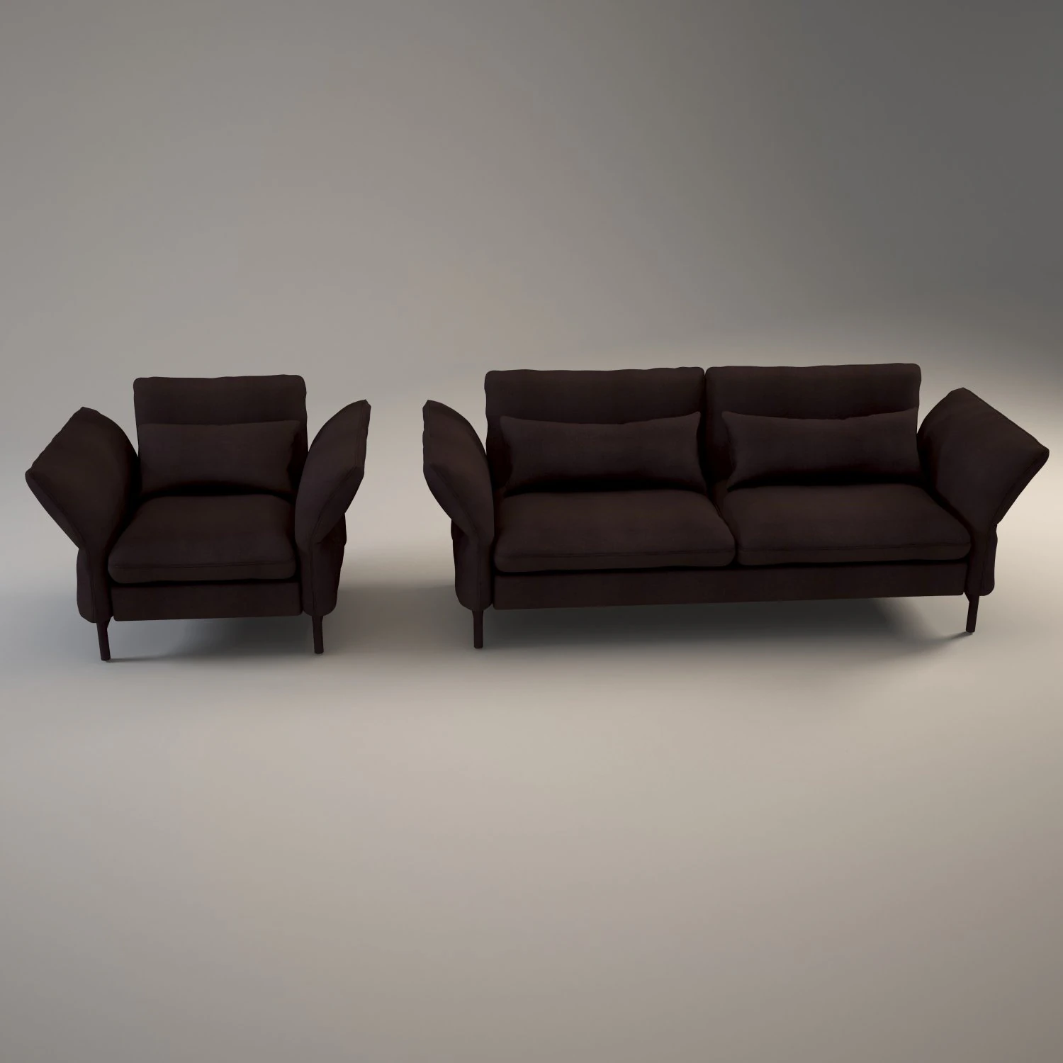 sofa and armchair 3D Model .c4d .max .obj .3ds .fbx .stl .blend