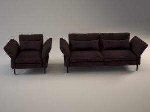 sofa and armchair 3D 모델