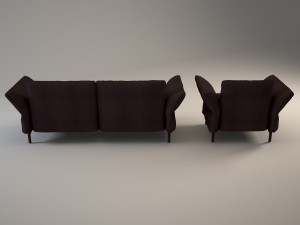 sofa and armchair 3D Model