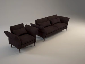 sofa and armchair 3D Model