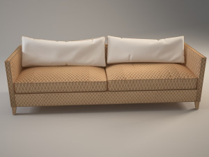 gray velvet sofa 3D 모델