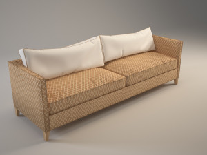 gray velvet sofa 3D Model
