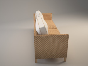 gray velvet sofa 3D Model