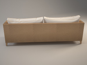 gray velvet sofa 3D Model