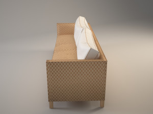 gray velvet sofa 3D Model