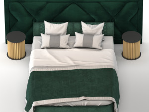 upholstered headboard bed modern 3Dモデル