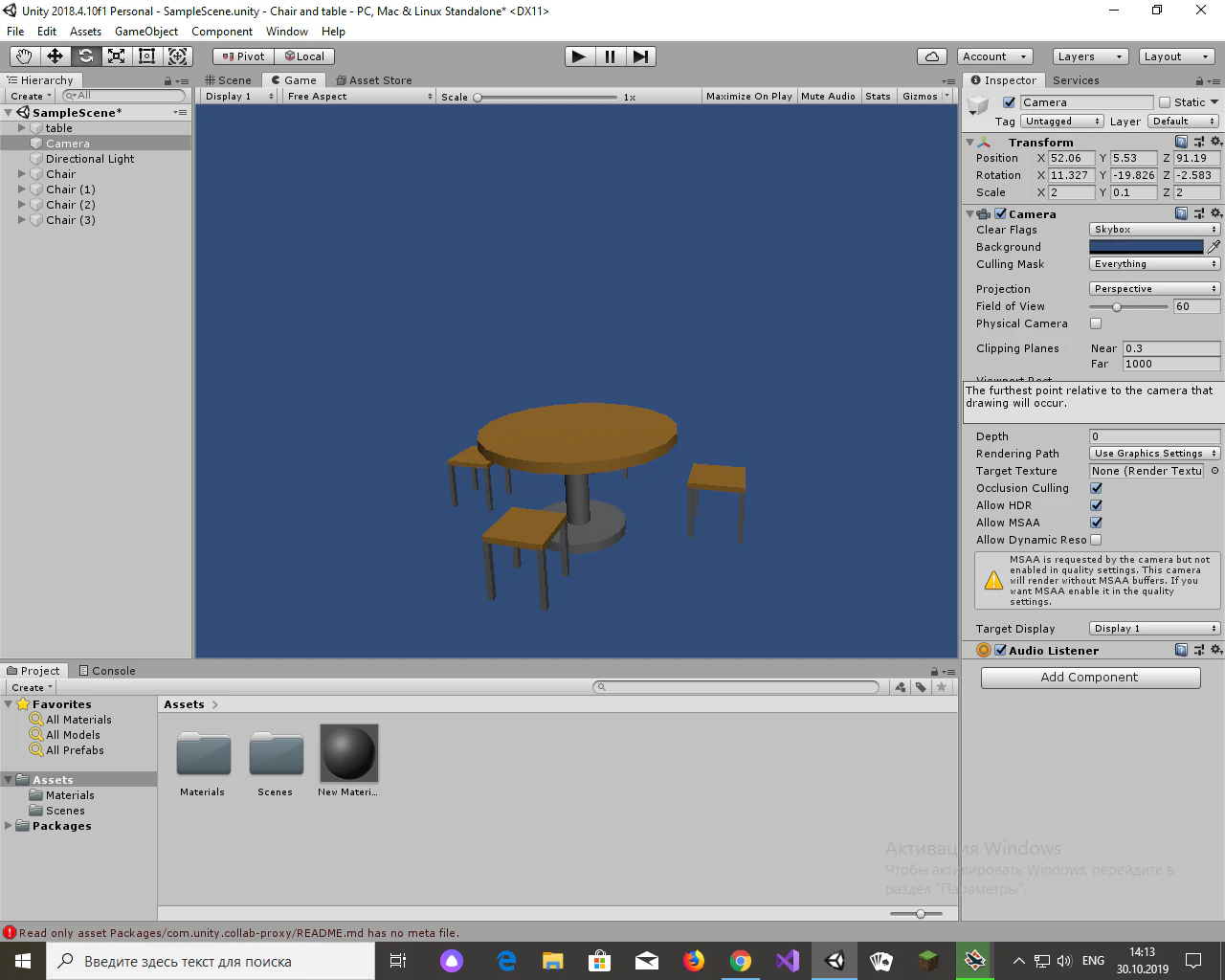 chair and table 3D Model .c4d .max .obj .3ds .fbx .stl .blend 