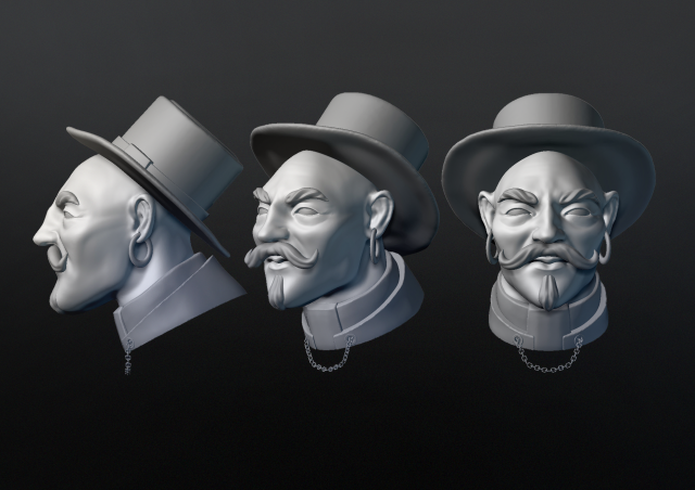 HEAD IN A HAT 3D 模型 .c4d .max .obj .3ds .fbx .stl .blend 
