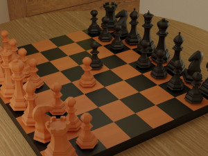 chess on the board 3D मॉडल