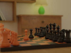 chess on the board 3D Model