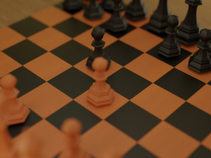 chess on the board 3D Model