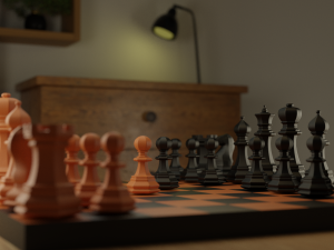chess on the board 3D Model
