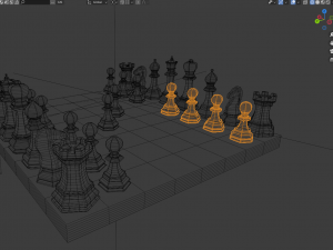 chess on the board 3D Model