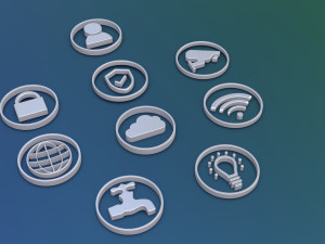 3d icons for user internet video surveillance electricity Modèle 3D