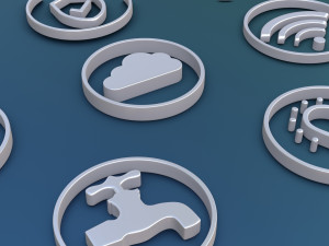 3d icons for user internet video surveillance electricity Modèle 3D