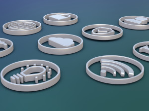 3d icons for user internet video surveillance electricity Modèle 3D