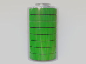glass battery with charge divisions Modello 3D