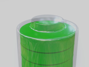 glass battery with charge divisions 3D Модель