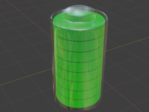 glass battery with charge divisions 3D Модель