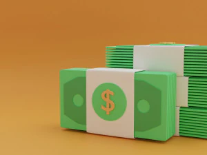 vereenvoudigd model van een bundel dollars 3D Model